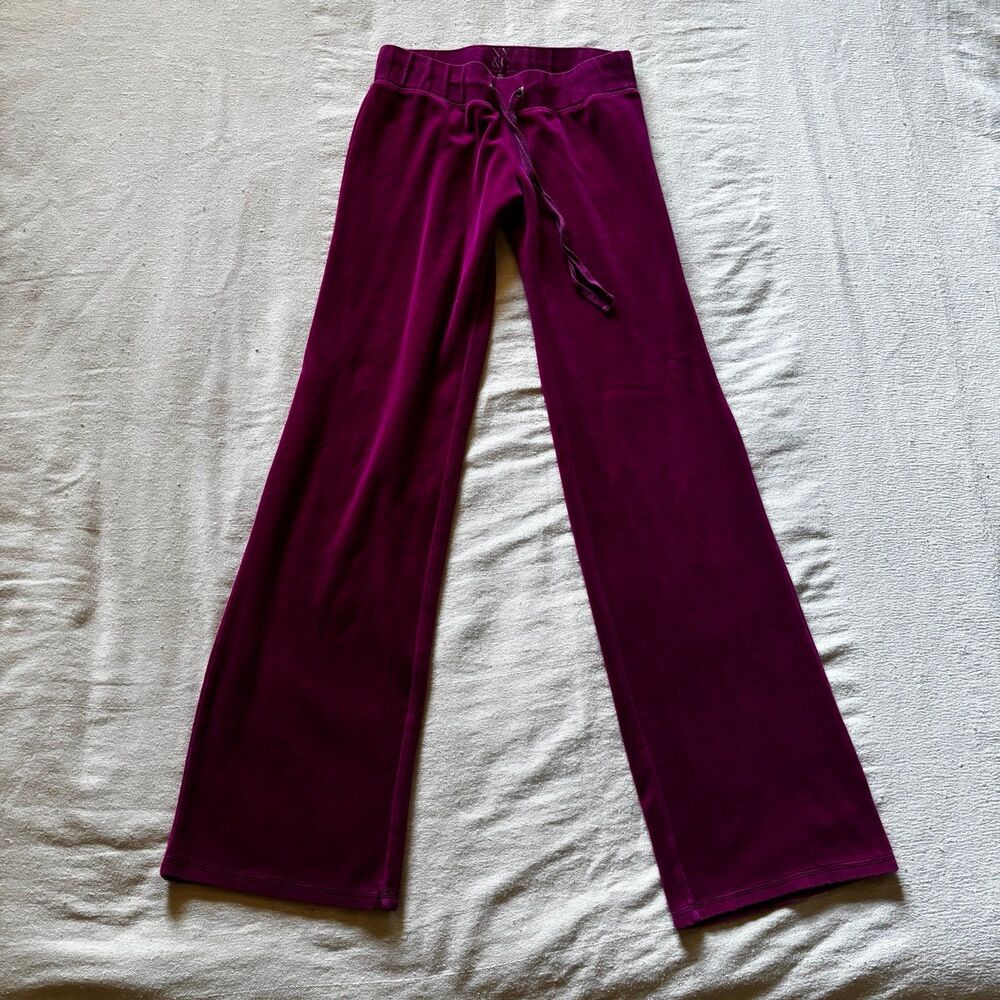 New York & Company Magenta Velour Track Pants (XS Tall) – Y2K Lounge Flare